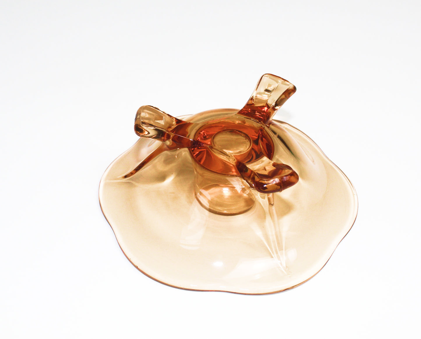 Orange Flower Glass Candle Holder