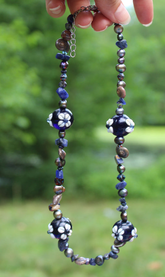 Gemini Blue Necklace