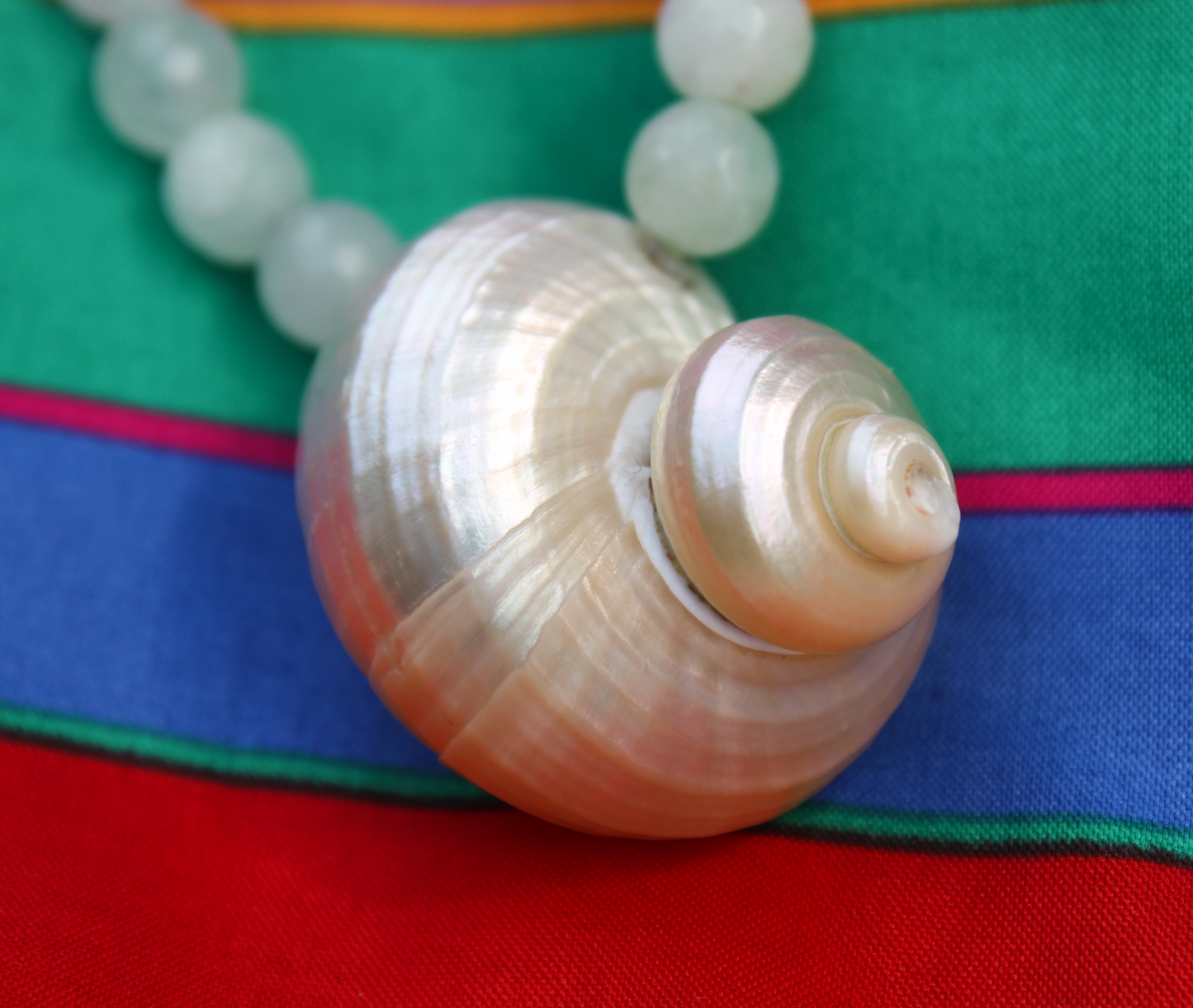 Jade and Pearl Conch Necklace