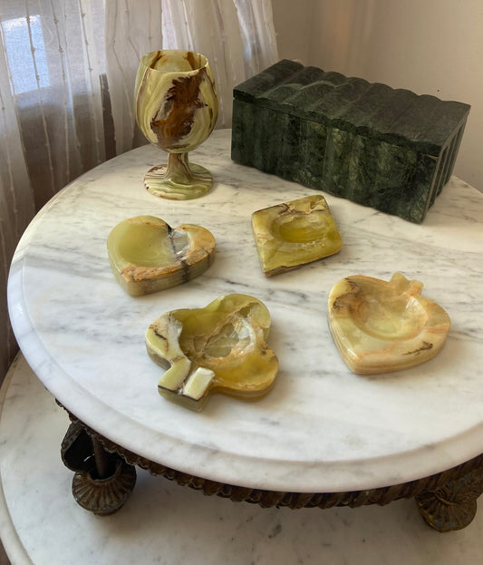 Vintage Onyx Suit Ashtray Set